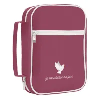 HOUSSE POUR BIBLE GRENAT "JE VOUS LAISSE MA PAIX" - TAILLE S