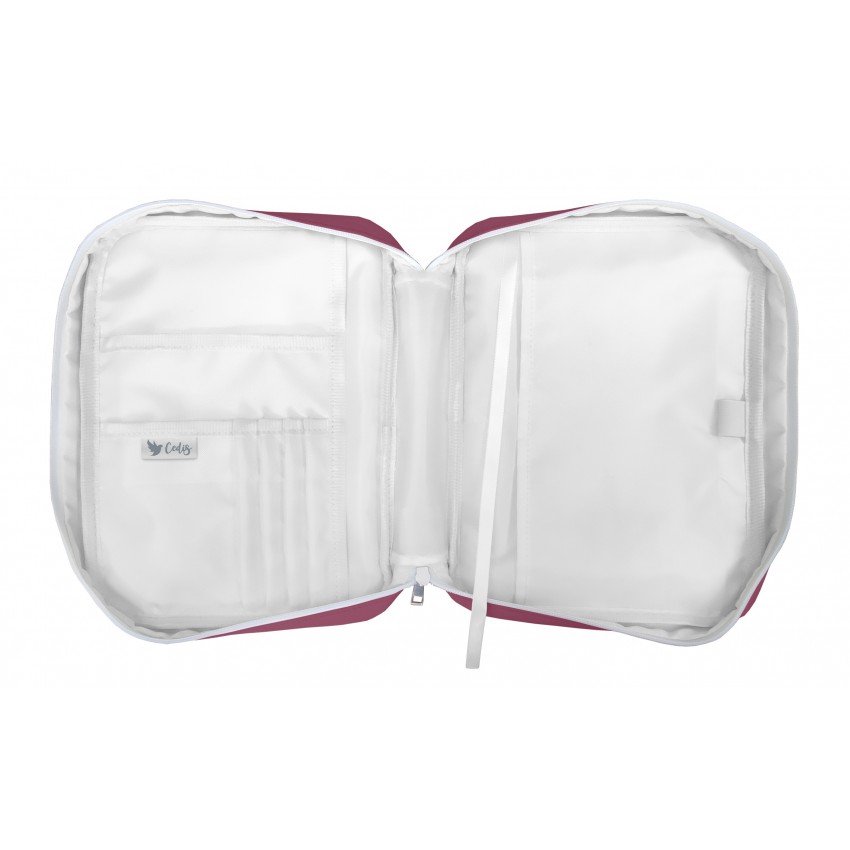 HOUSSE POUR BIBLE GRENAT "JE VOUS LAISSE MA PAIX" - TAILLE S