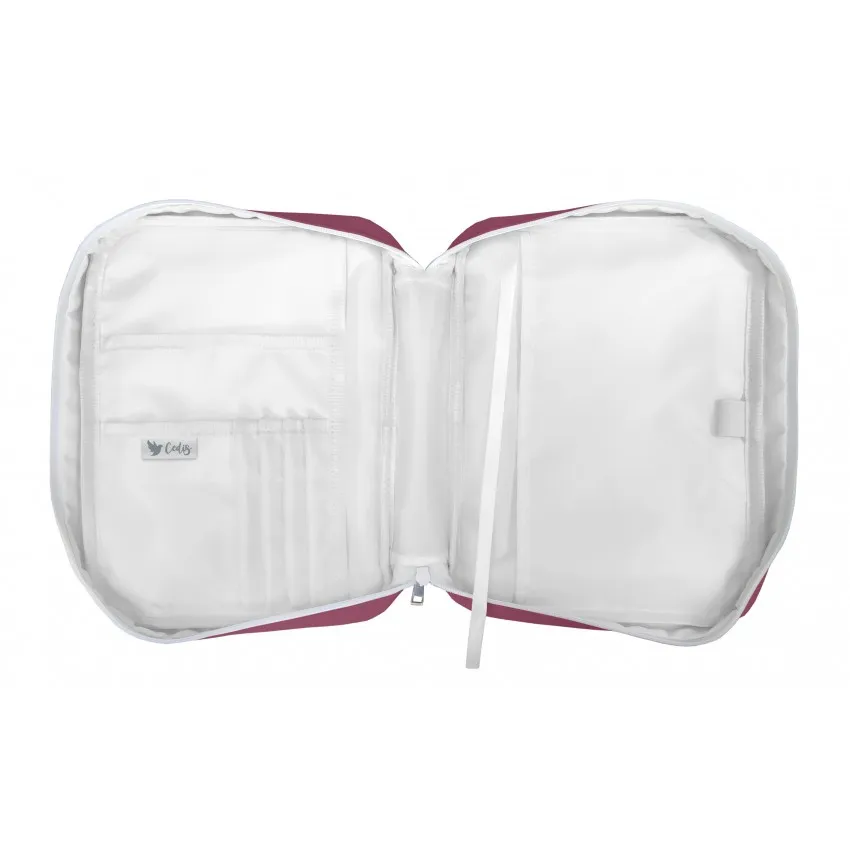 HOUSSE POUR BIBLE GRENAT "JE VOUS LAISSE MA PAIX" - TAILLE S