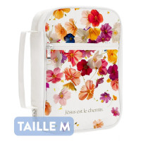 HOUSSE POUR BIBLE BLANCHE "JESUS EST LE CHEMIN" - TAILLE M