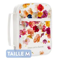 HOUSSE POUR BIBLE BLANCHE "JESUS EST LE CHEMIN" - TAILLE M