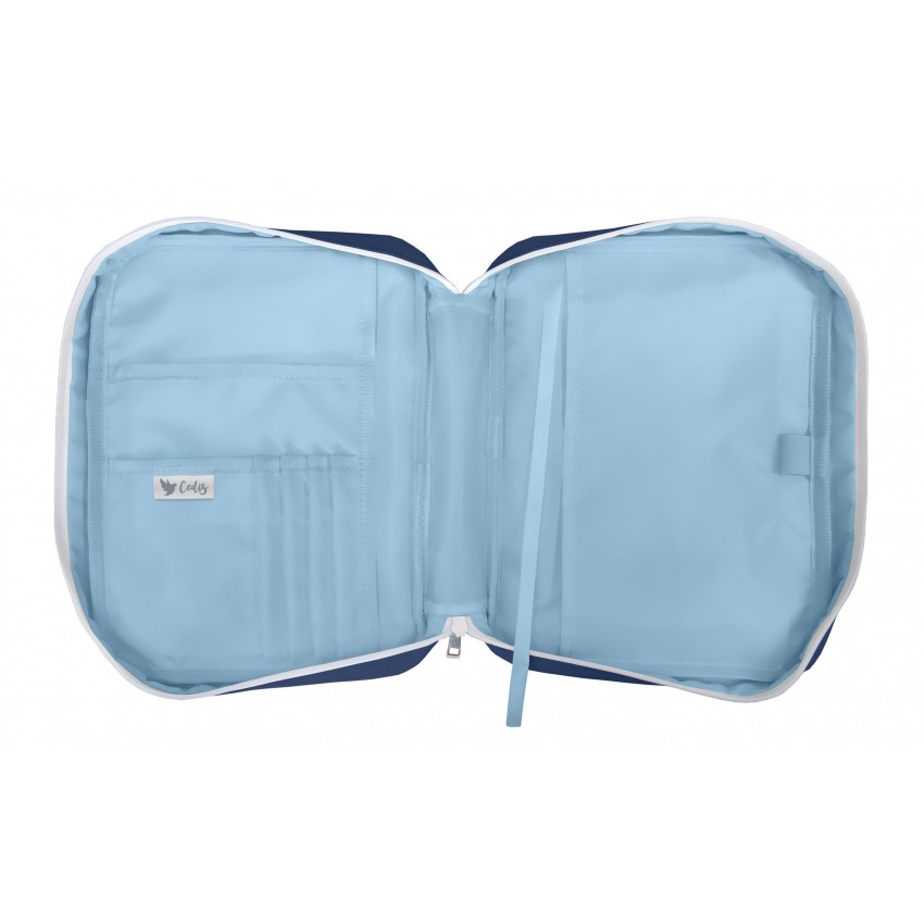 HOUSSE POUR BIBLE BLEUE "JESUS EST LE CHEMIN" - TAILLE M