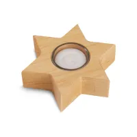 BOUGEOIR EN BOIS EN FORME D'ETOILE