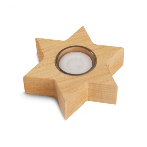 BOUGEOIR EN BOIS EN FORME D'ETOILE