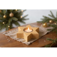 BOUGEOIR EN BOIS EN FORME D'ETOILE