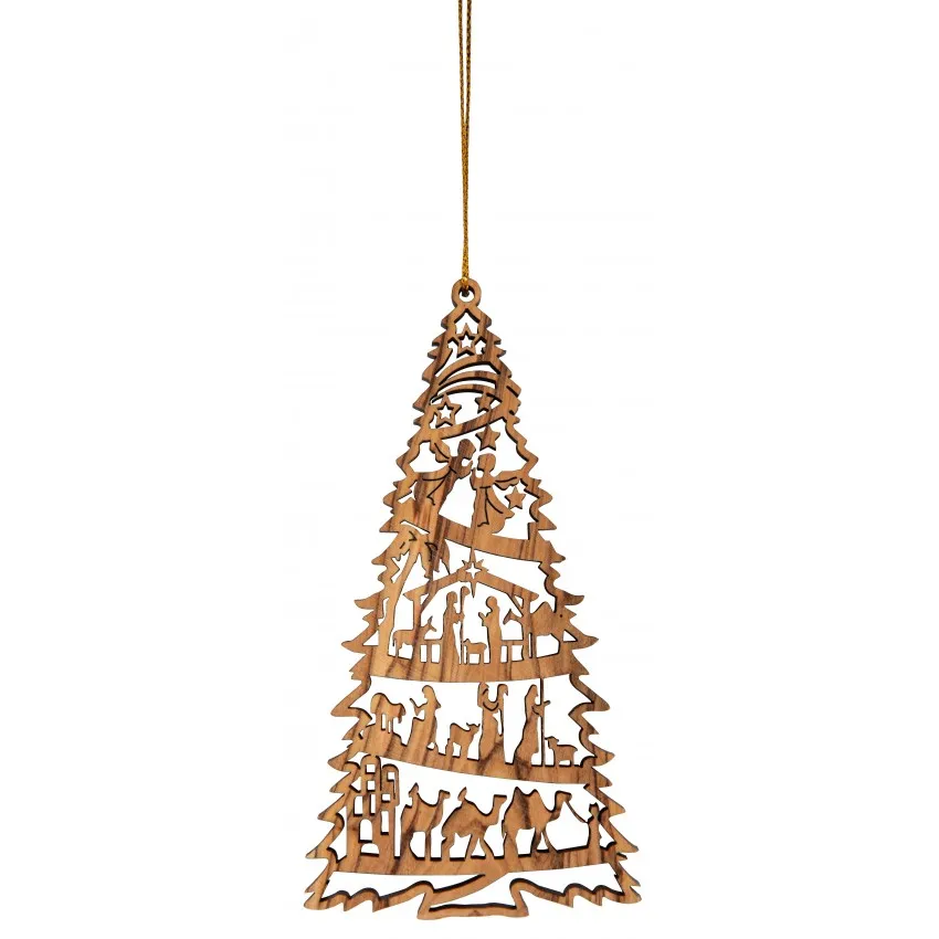DECORATION "NAISSANCE DE JESUS" EN BOIS D'OLIVIER