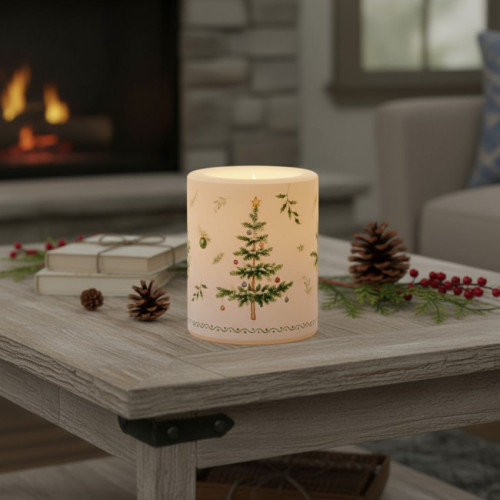 BOUGIE EN CIRE ET PHOTOPHORE SAPIN DE NOEL