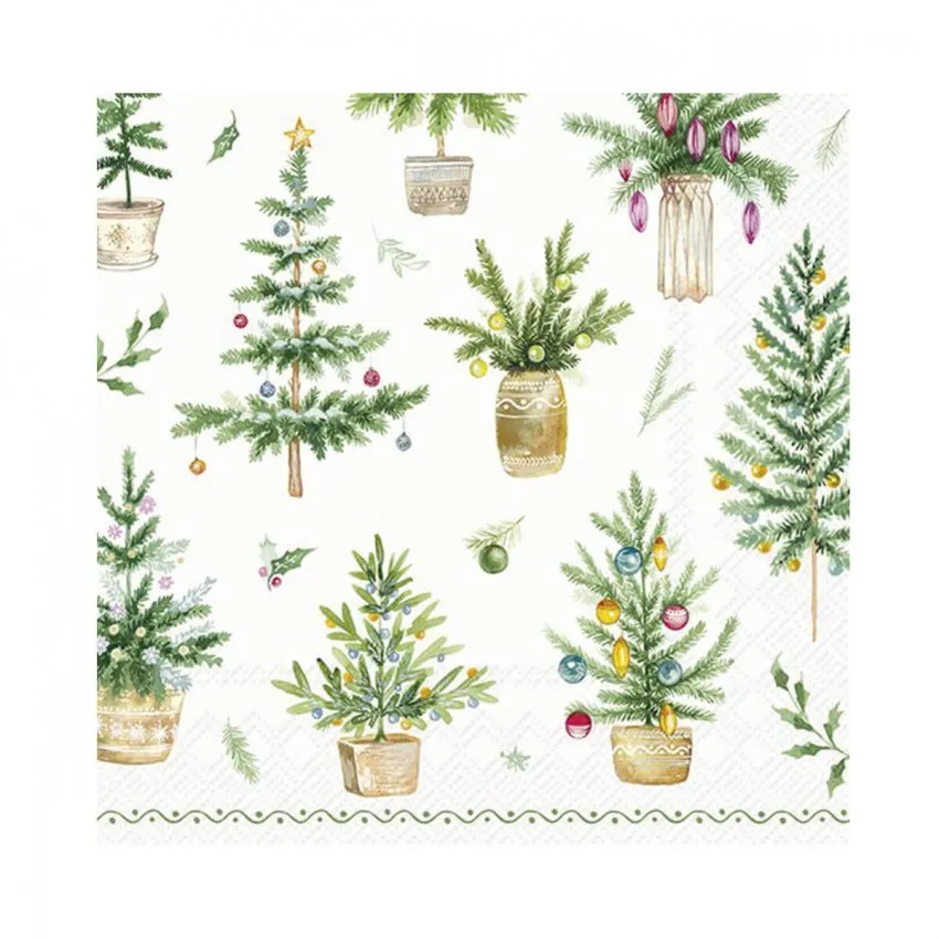 PACK DE 20 SERVIETTES SAPIN DE NOEL