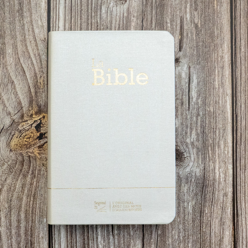BIBLE SEGOND 21 COMPACTE "PREMIUM STYLE" SOUPLE TOILE BLANCHE AVEC ONGLETS TRANCHES DOREES