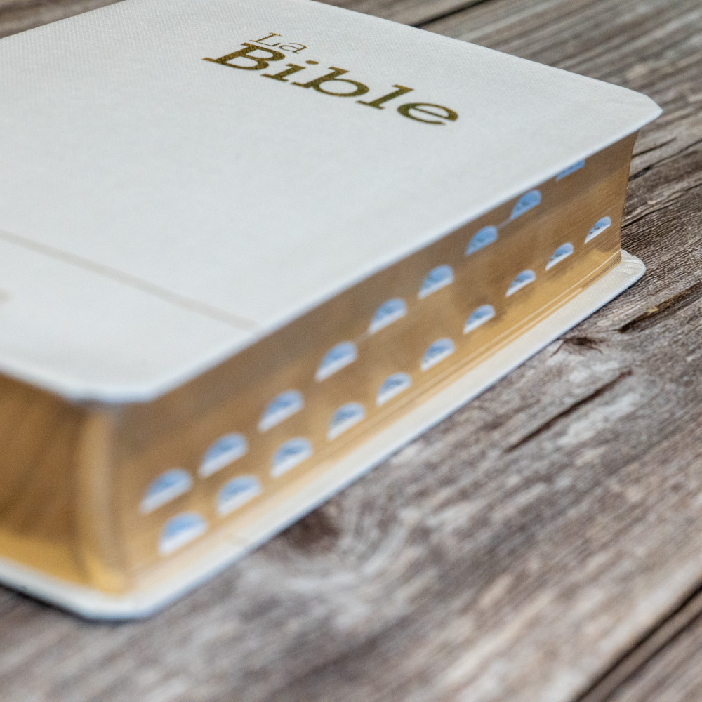 BIBLE SEGOND 21 COMPACTE "PREMIUM STYLE" SOUPLE TOILE BLANCHE AVEC ONGLETS TRANCHES DOREES