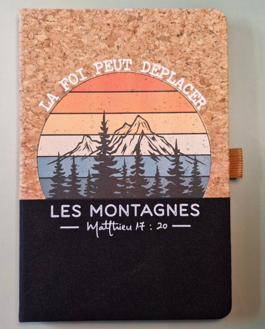 CARNET A5 LIEGE ET TOILE NOIRE MATTHIEU 17:20