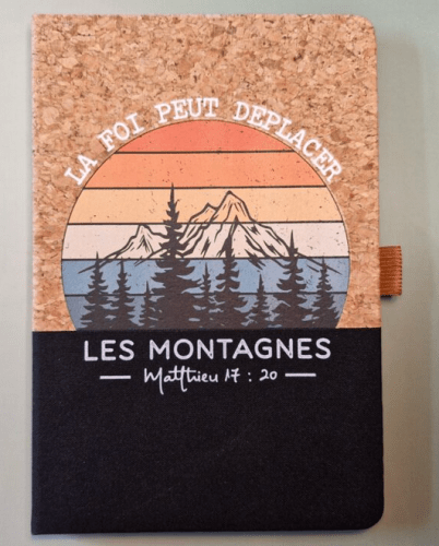 CARNET A5 LIEGE ET TOILE NOIRE MATTHIEU 17:20