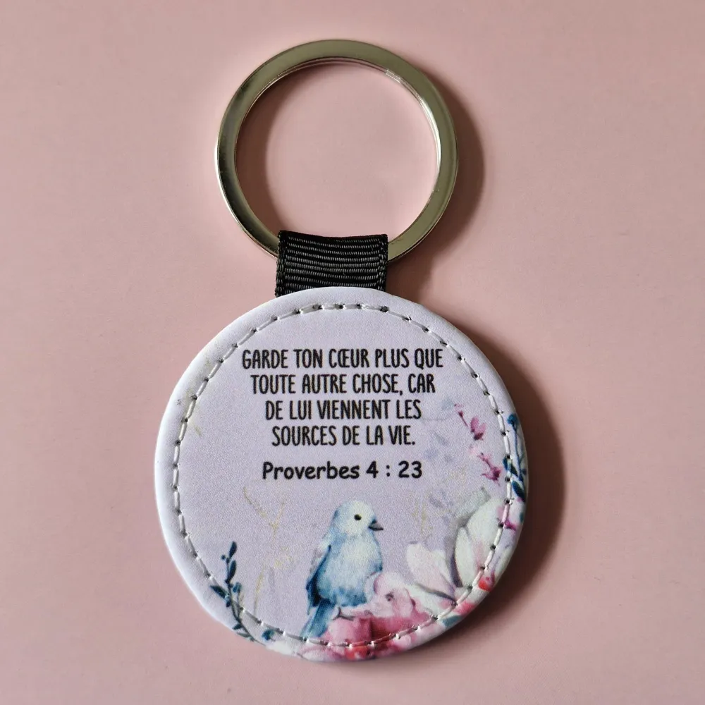 PORTE CLE IMPRIME PROVERBES 4:23