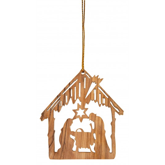 DECORATION "CRECHE" EN BOIS D'OLIVIER