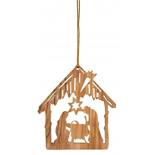 DECORATION "CRECHE" EN BOIS D'OLIVIER
