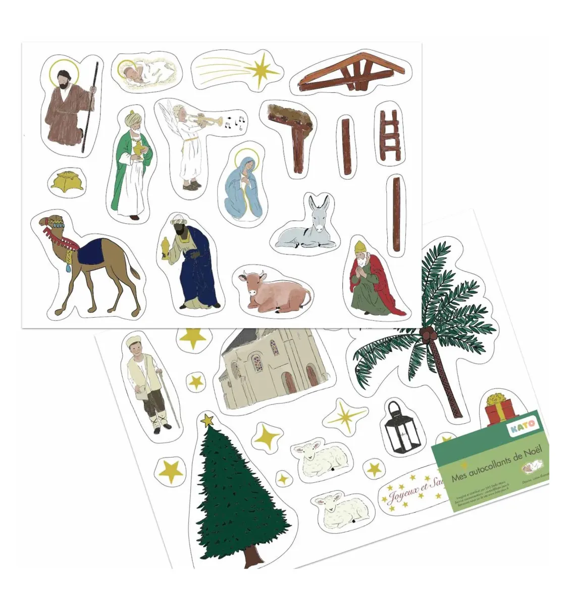 MES AUTOCOLLANTS DE NOEL - 2 PLANCHES DE 18 AUTOCOLLANTS