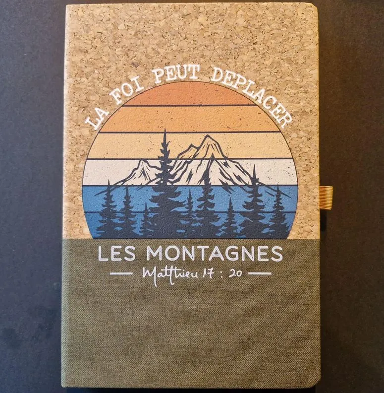 CARNET A5 LIEGE ET TOILE KAKI MATTHIEU 17:20