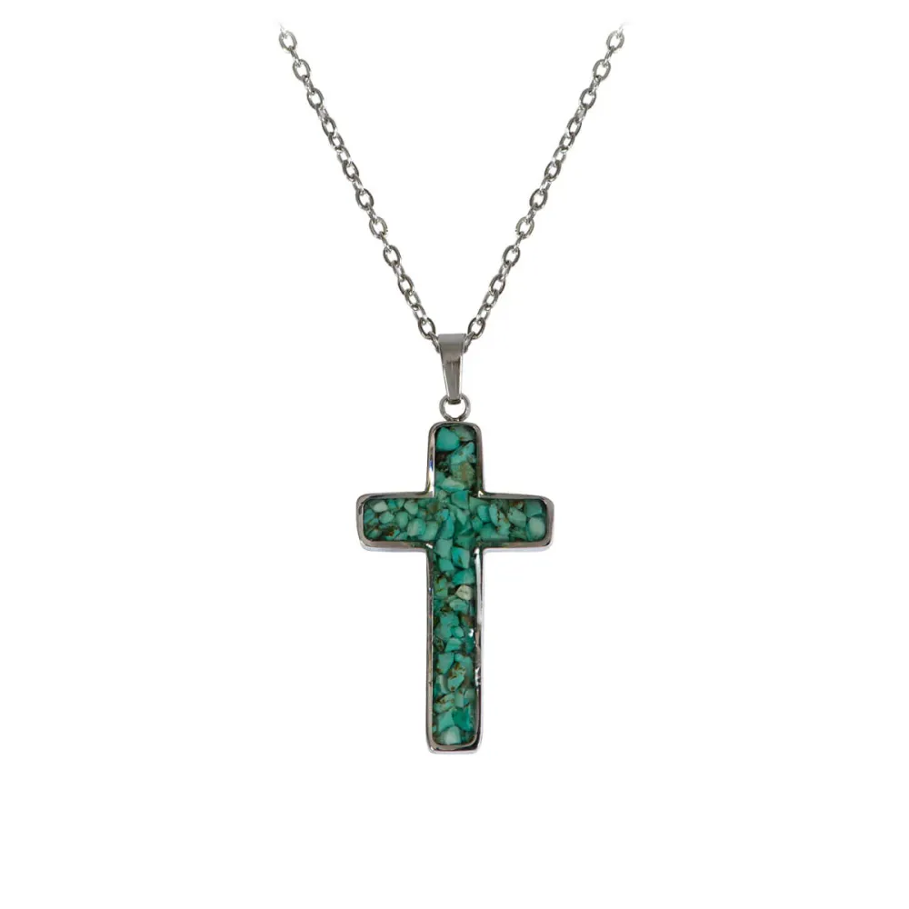 COLLIER AVEC PENDENTIF CROIX ACIER INOXYDABLE