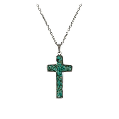 COLLIER AVEC PENDENTIF CROIX ACIER INOXYDABLE