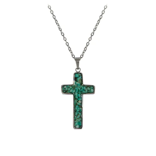 COLLIER AVEC PENDENTIF CROIX ACIER INOXYDABLE