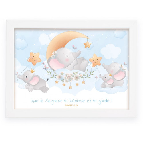 CADRE POSTER ENFANT ELEPHANTEAU