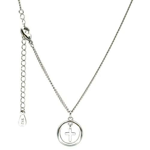 COLLIER CROIX DANS ANNEAU EN ARGENT