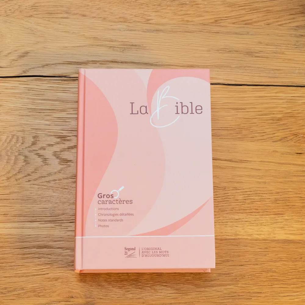 BIBLE SEGOND 21 GROS CARACTERES RIGIDE ILLUSTREE ROSE