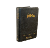 BIBLE SEGOND 21 COMPACTE "PREMIUM STYLE" SEMI-RIGIDE CUIR ANTHRACITE AVEC TRANCHES DOREES