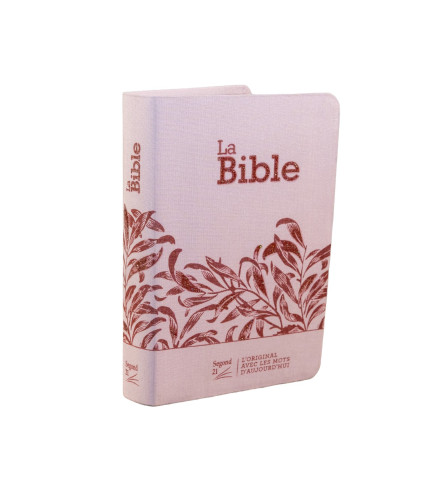 BIBLE SEGOND 21 COMPACTE "PREMIUM STYLE" SOUPLE TOILE ROSE AVEC ONGLETS