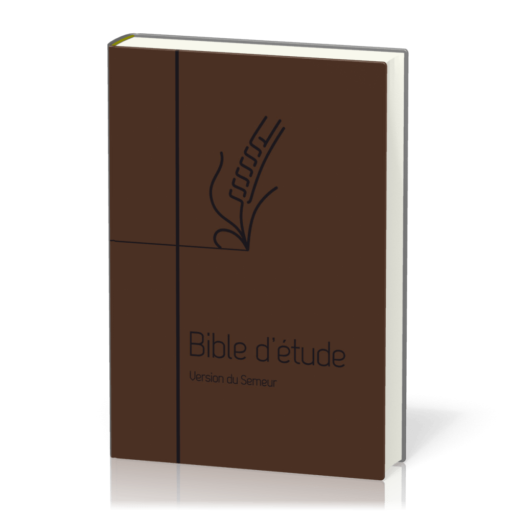 BIBLE SEMEUR 2015 ETUDE SOUPLE MARRON TRANCHE BLANCHE