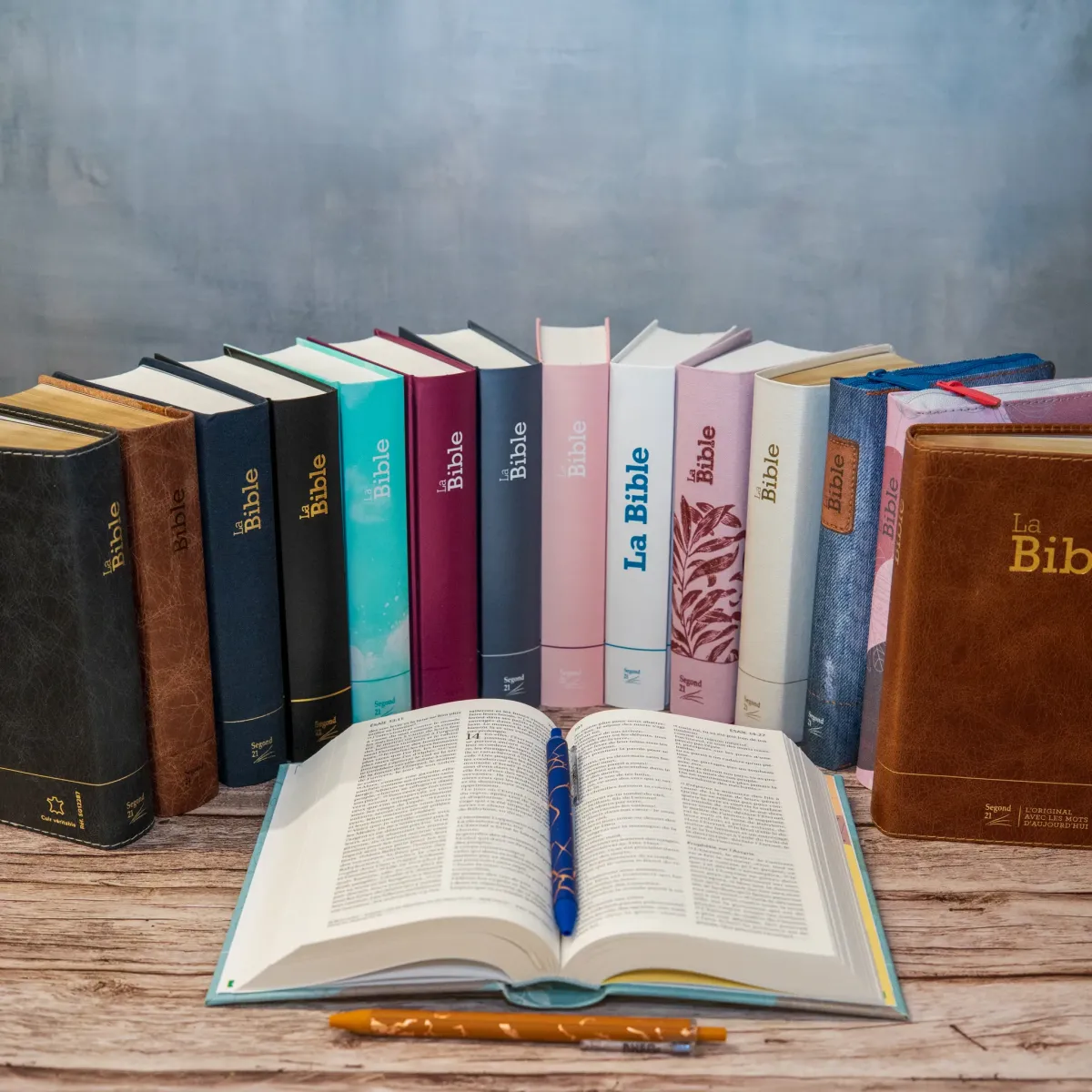 BIBLE SEGOND 21 RIGIDE LAMINE MOTIF BLEU TURQUOISE