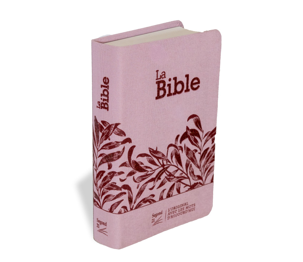 BIBLE SEGOND 21 COMPACTE "PREMIUM STYLE" SOUPLE TOILE ROSE AVEC ONGLETS