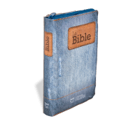 BIBLE SEGOND 21 COMPACTE "PREMIUM STYLE" SOUPLE TOILEE MOTIF JEAN - AVEC FERMETURE ECLAIR