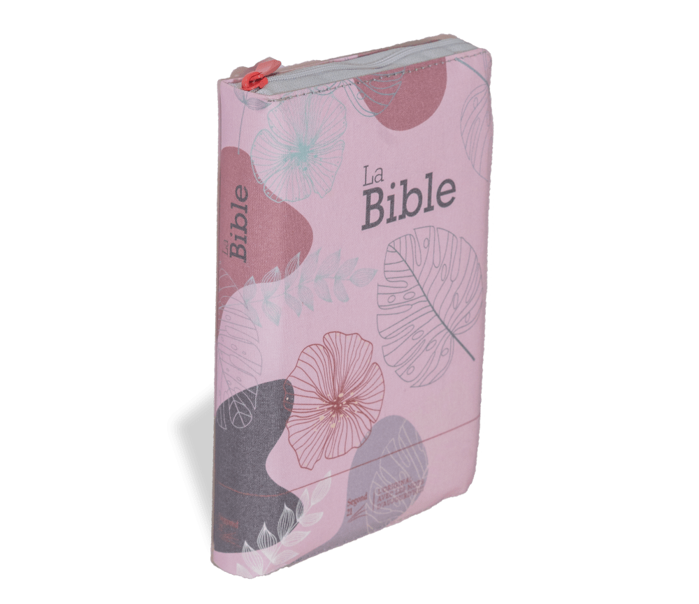BIBLE SEGOND 21 COMPACTE "PREMIUM STYLE" SOUPLE MOTIF FEUILLES FERMETURE ECLAIR