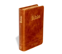 BIBLE SEGOND 21 COMPACTE "PREMIUM STYLE" SEMI-RIGIDE CUIR BRUN AVEC TRANCHES DOREES
