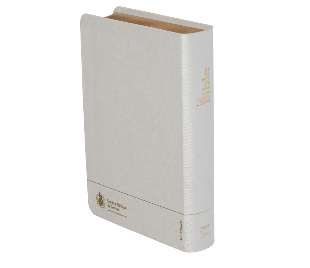 BIBLE SEGOND 21 COMPACTE "PREMIUM STYLE" SOUPLE TOILE BLANCHE AVEC ONGLETS TRANCHES DOREES