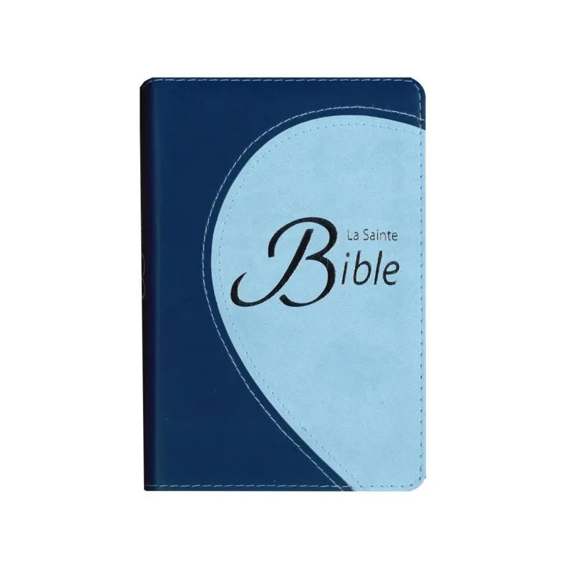 BIBLE SEGOND 1910 COMPACTE SOUPLE DUOTONE BLEU RIBBON TRANCHE ARGENTEE