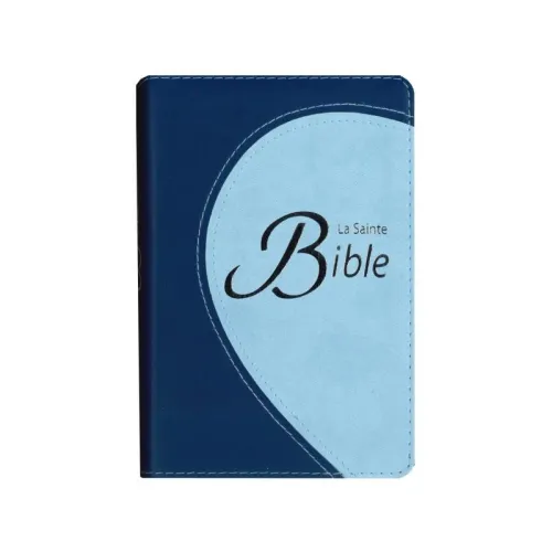 BIBLE SEGOND 1910 COMPACTE SOUPLE DUOTONE BLEU RIBBON TRANCHE ARGENTEE