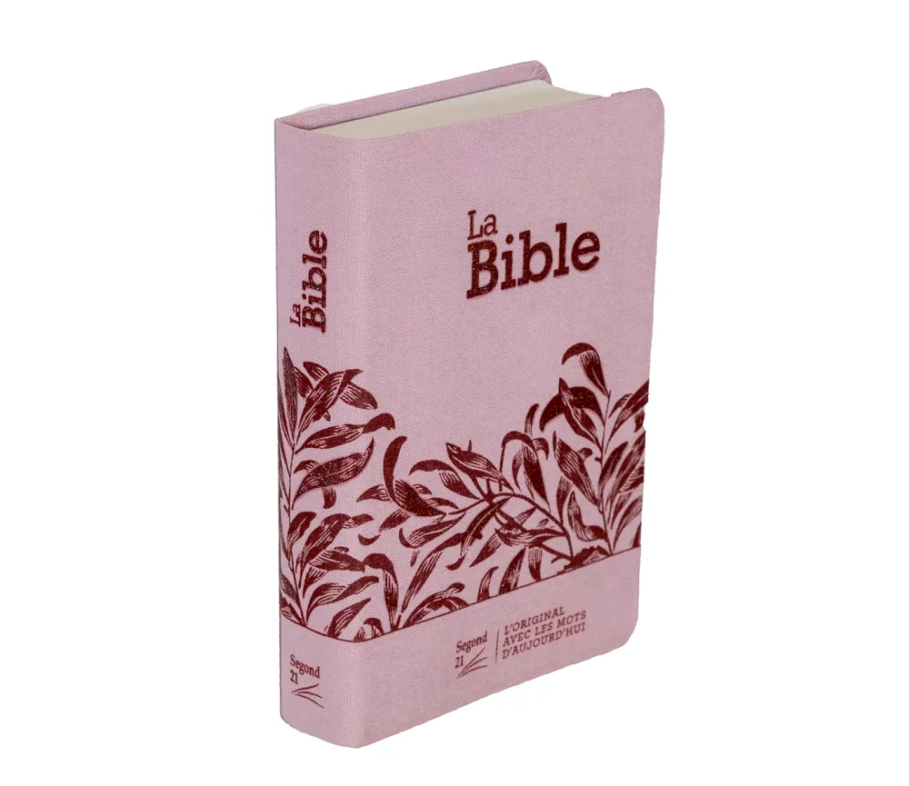 BIBLE SEGOND 21 COMPACTE "PREMIUM STYLE" SOUPLE TOILE ROSE AVEC ONGLETS