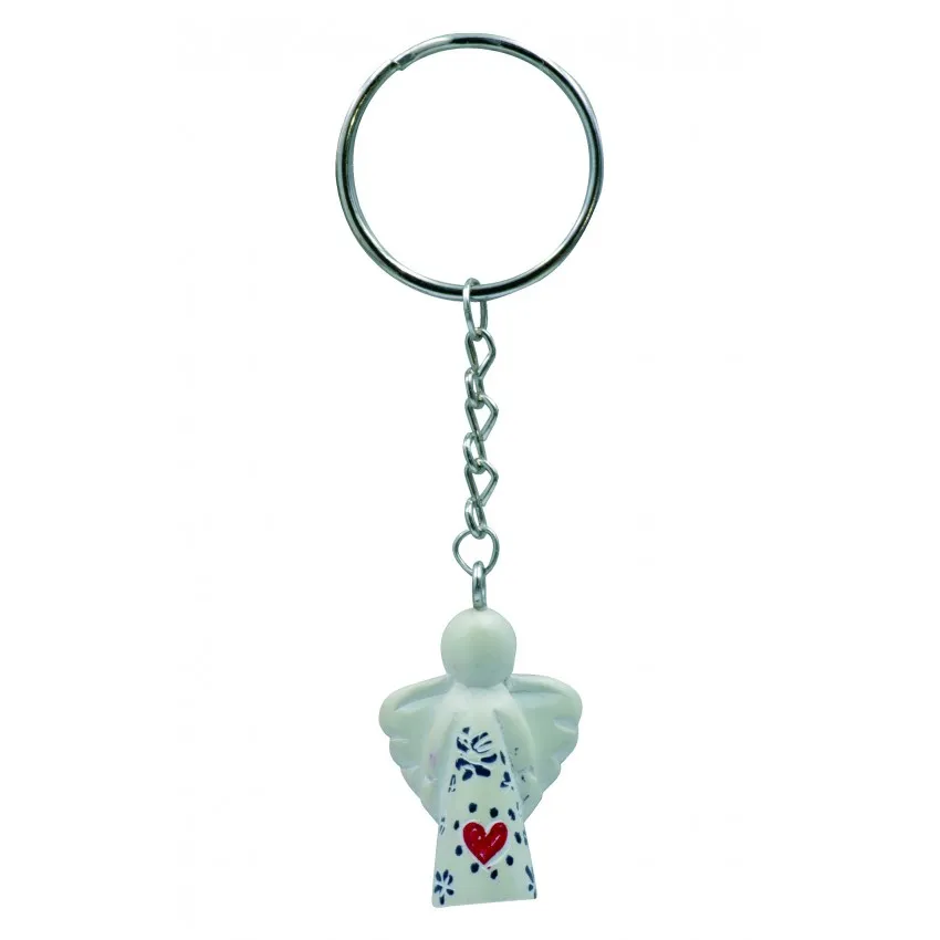 PORTE-CLES ANGE GARDIEN "COEUR" NATUREL