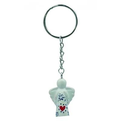 PORTE-CLES ANGE GARDIEN "COEUR" NATUREL