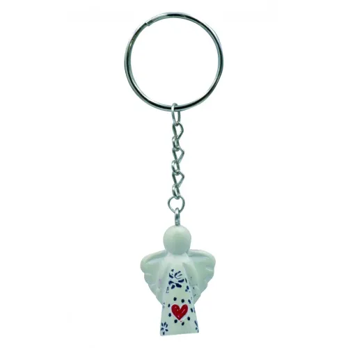 PORTE-CLES ANGE GARDIEN "COEUR" NATUREL
