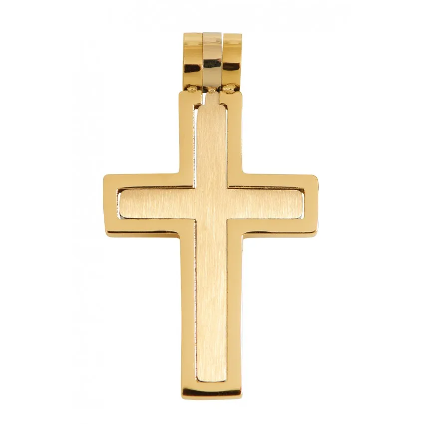 PENDENTIF CROIX EN ACIER INOXYDABLE EN 2 PARTIES