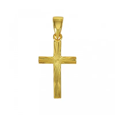 PENDENTIF CROIX 3 PLAQUE OR - ARGENT STERLING 925