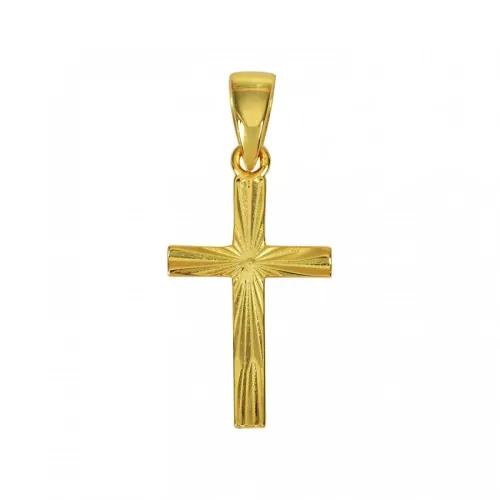 PENDENTIF CROIX 3 PLAQUE OR - ARGENT STERLING 925