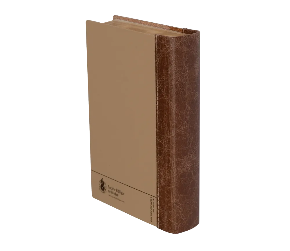 BIBLE SEGOND 21 COMPACTE "PREMIUM STYLE" SEMI RIGIDE DUO CUIR PRALINE CHOCOLAT - TRANCHES DOREES