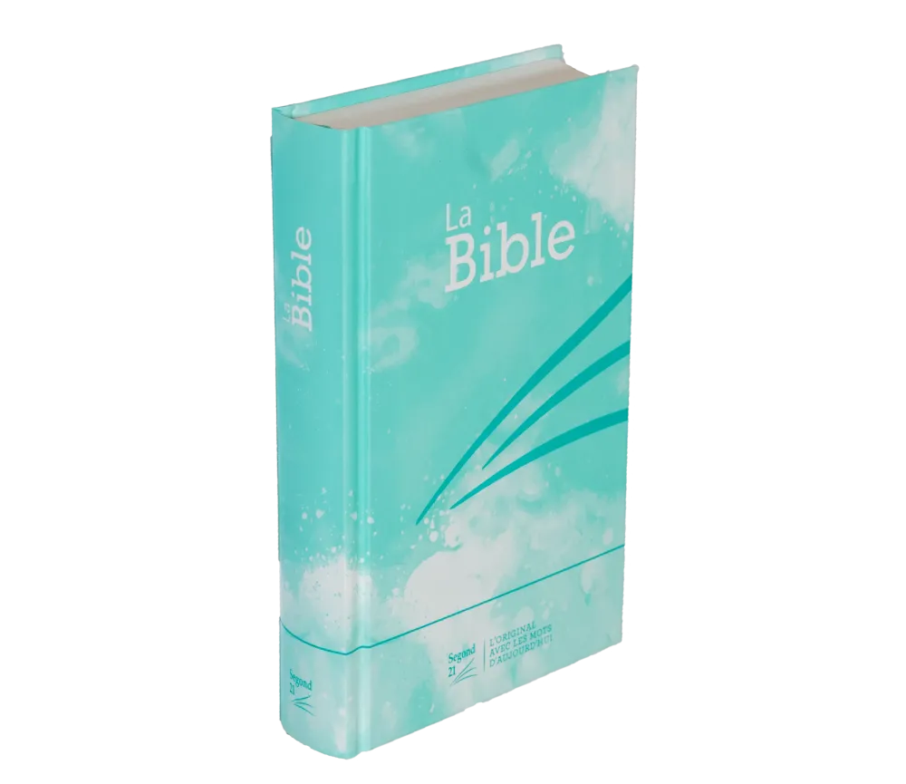 BIBLE SEGOND 21 RIGIDE LAMINE MOTIF BLEU TURQUOISE