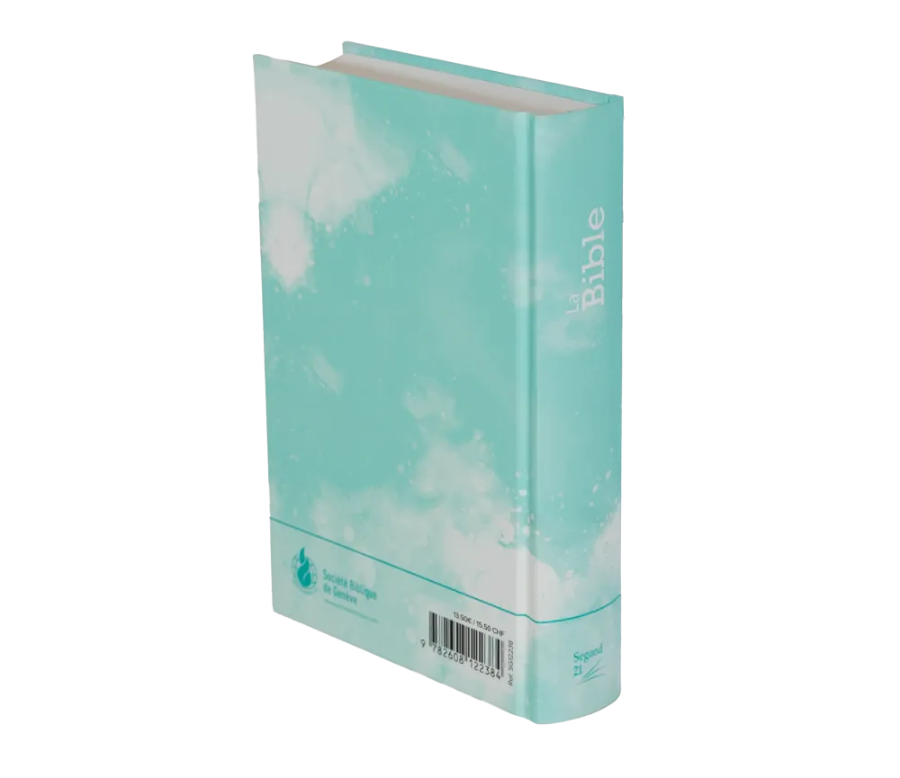 BIBLE SEGOND 21 RIGIDE LAMINE MOTIF BLEU TURQUOISE
