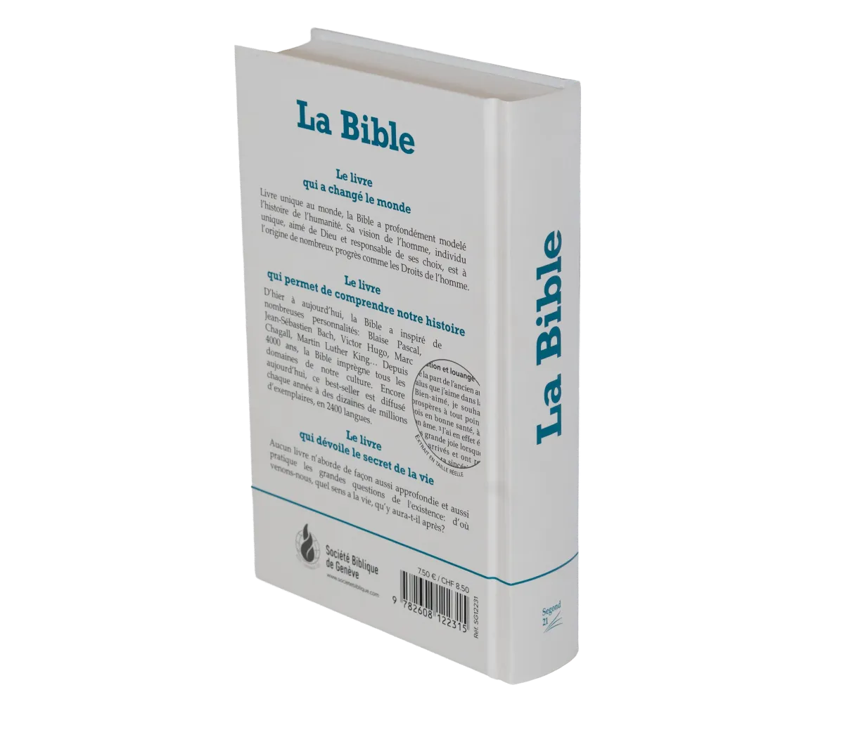 BIBLE SEGOND 21 COMPACTE RIGIDE COUVERTURE IMPRIMEE