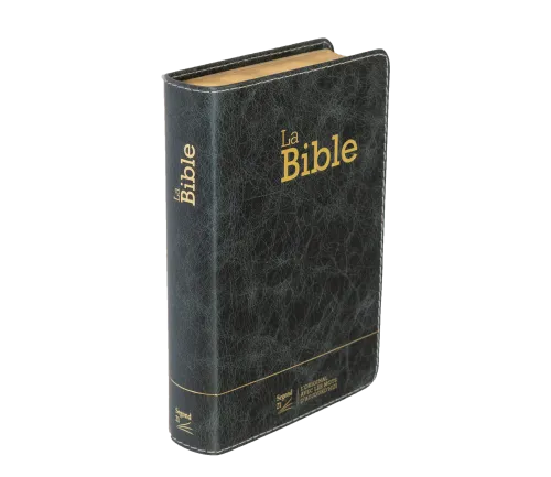 BIBLE SEGOND 21 COMPACTE "PREMIUM STYLE" SEMI-RIGIDE CUIR ANTHRACITE AVEC TRANCHES DOREES